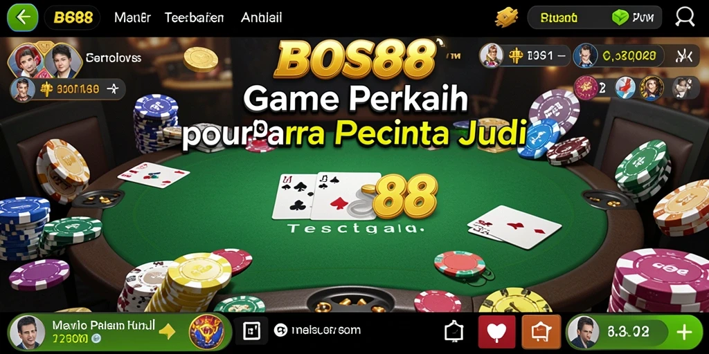 Screenshot gameplay BOS88 yang mendebarkan dengan aksi poker nyata.