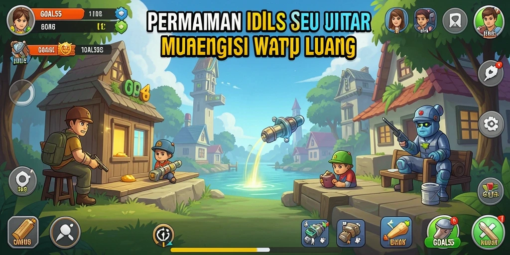 Tampilan gameplay GOAL55 yang menarik dengan elemen Idle.