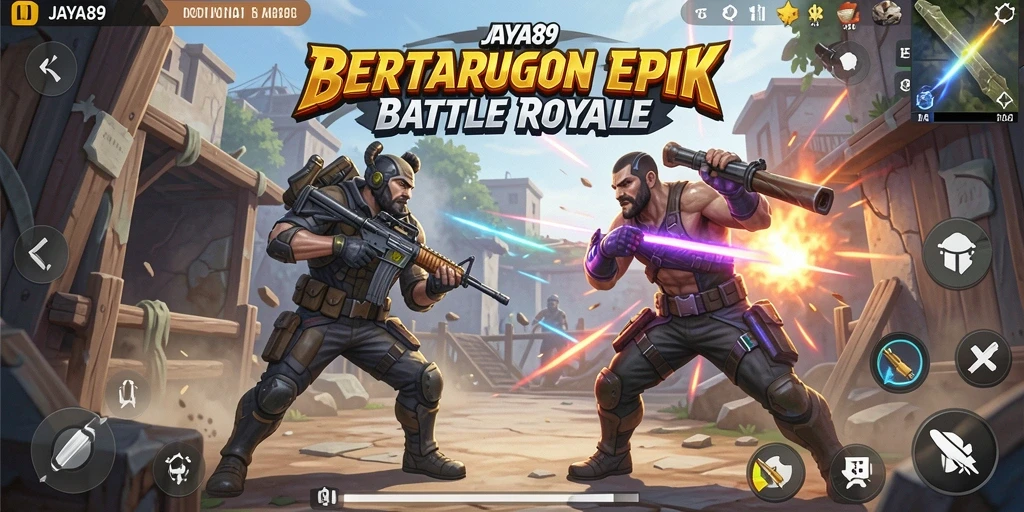 Tampilan gameplay seru dari JAYA89 dalam pertempuran Battle Royale.