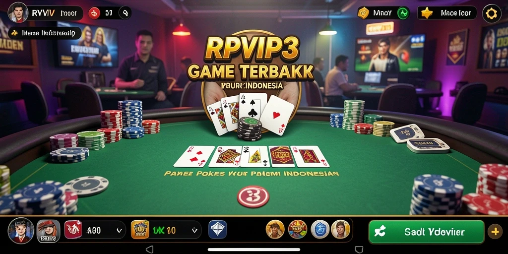 Tampilan gameplay poker di RPVIP3 yang menegangkan dan seru.