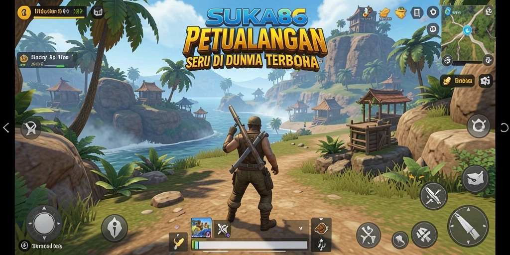 Screenshot utama menunjukkan gameplay mendalam di dunia terbuka.